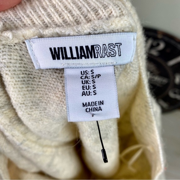 William Rast Alpaca mix gray v- back knit dot sweater size S - Picture 4 of 10